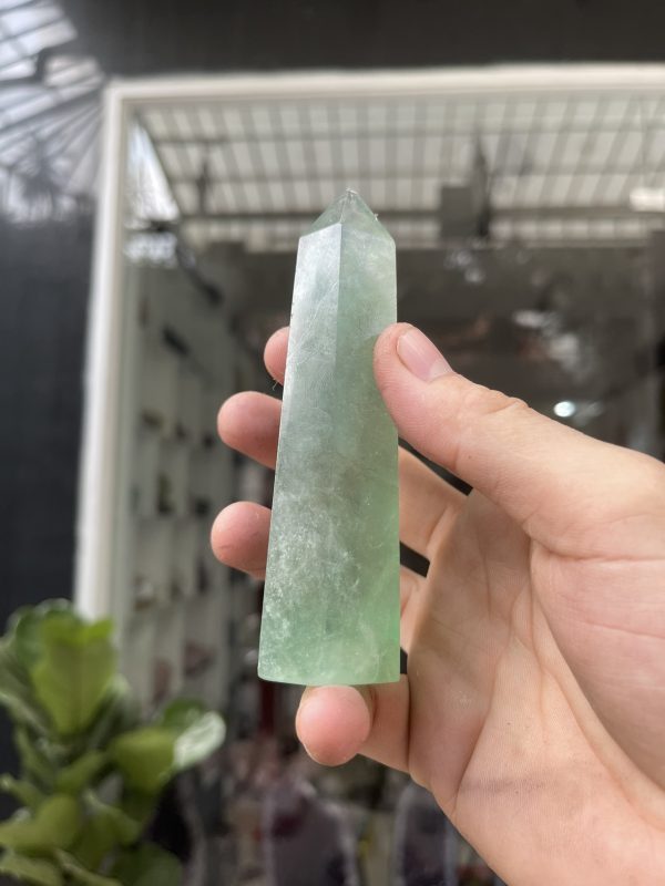 Trụ Fluorite Xanh - Green Fluorite Point, KT: 11.6X3CM, KL: 0.18KG (TF128)