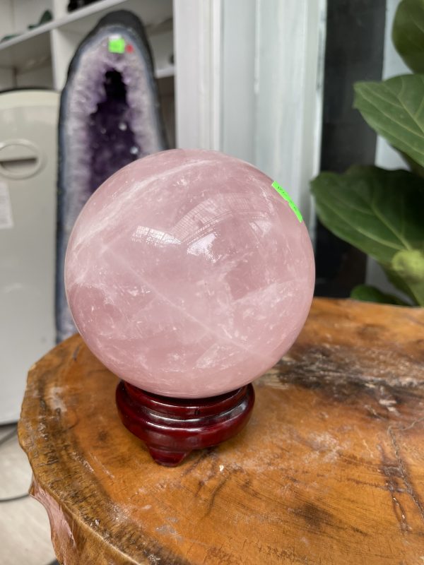 Bi cầu Thạch Anh Hồng - Rose Quartz Sphere (BH56), ĐK: 12.1CM, KL: 2.388KG