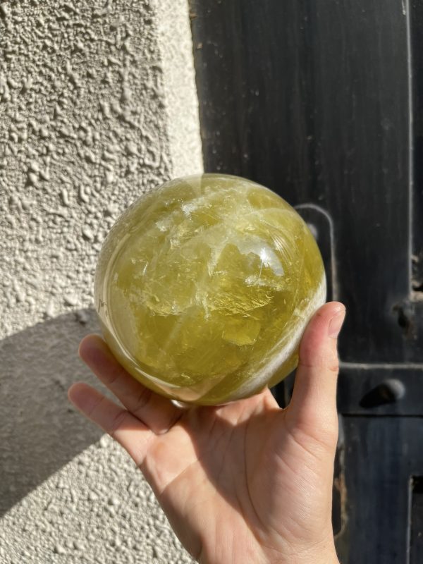 Bi cầu Thạch Anh Vàng – Citrine Sphere (BV45), KL: 3.114KG