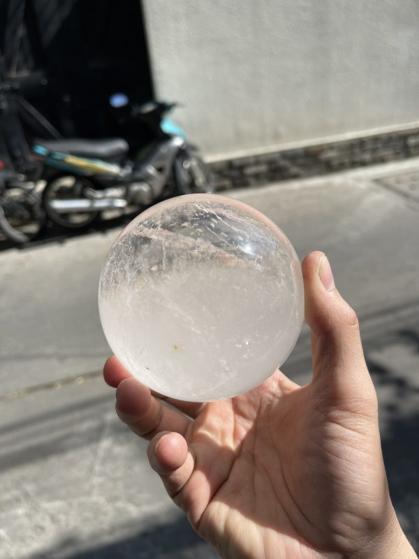 Bi cầu Thạch Anh Trắng – Clear Quartz Sphere (TAT16), KL: 1.046KG