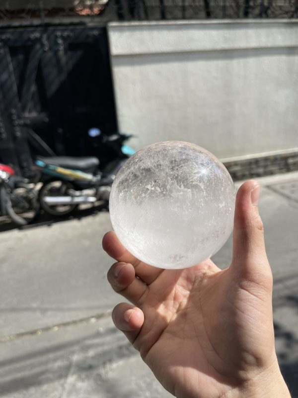 Bi cầu Thạch Anh Trắng – Clear Quartz Sphere (TAT16), KL: 1.046KG