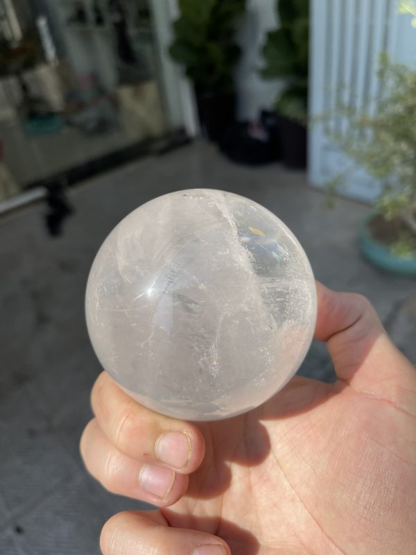 Bi cầu Thạch Anh Trắng – Clear Quartz Sphere (TAT20), KL: 0.626 KG