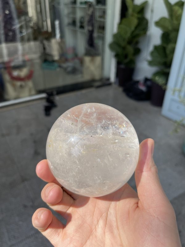 Bi cầu Thạch Anh Trắng – Clear Quartz Sphere (TAT20), KL: 0.626 KG