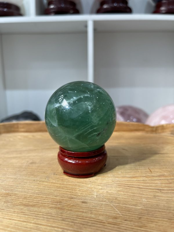 Bi cầu Fluorite Xanh - Green Fluorite Sphere (BX36), ĐK: 6 CM, KL: 0.37 KG