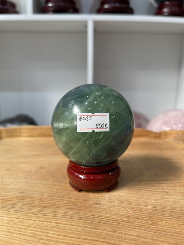 Bi cầu Fluorite Xanh - Green Fluorite Sphere (BX40), ĐK: 6.4 CM, KL: 0.444 KG