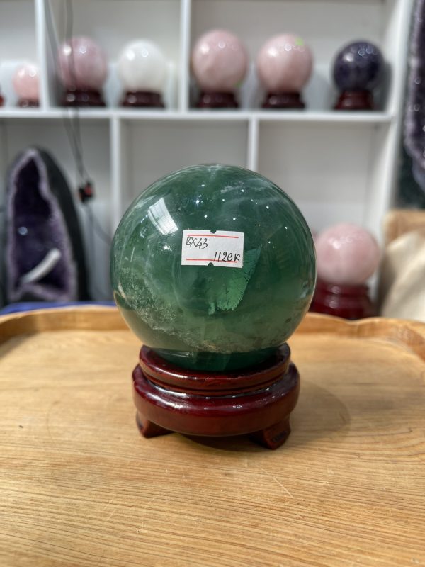 Bi cầu Fluorite Xanh - Green Fluorite Sphere (BX43), ĐK: 9 CM, KL: 1.12 KG