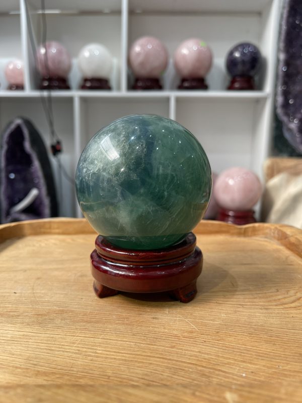 Bi cầu Fluorite Xanh - Green Fluorite Sphere (BX43), ĐK: 9 CM, KL: 1.12 KG