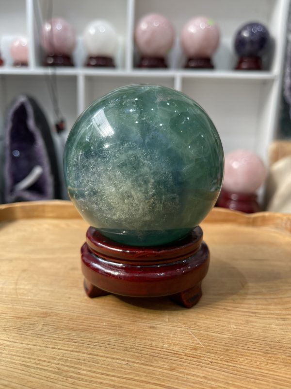 Bi cầu Fluorite Xanh - Green Fluorite Sphere (BX43), ĐK: 9 CM, KL: 1.12 KG