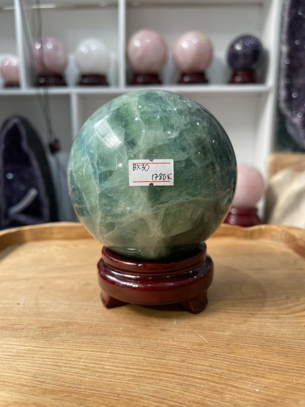 Bi cầu Fluorite Xanh - Green Fluorite Sphere (BX30), ĐK: 10.2 CM, KL: 1.778 KG