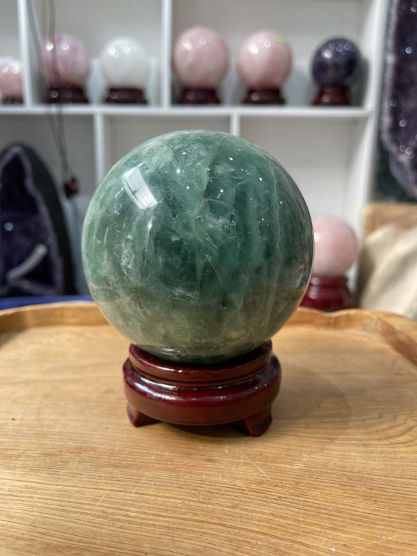 Bi cầu Fluorite Xanh - Green Fluorite Sphere (BX30), ĐK: 10.2 CM, KL: 1.778 KG