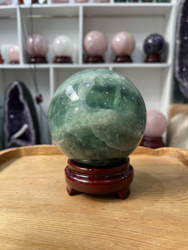 Bi cầu Fluorite Xanh - Green Fluorite Sphere (BX30), ĐK: 10.2 CM, KL: 1.778 KG