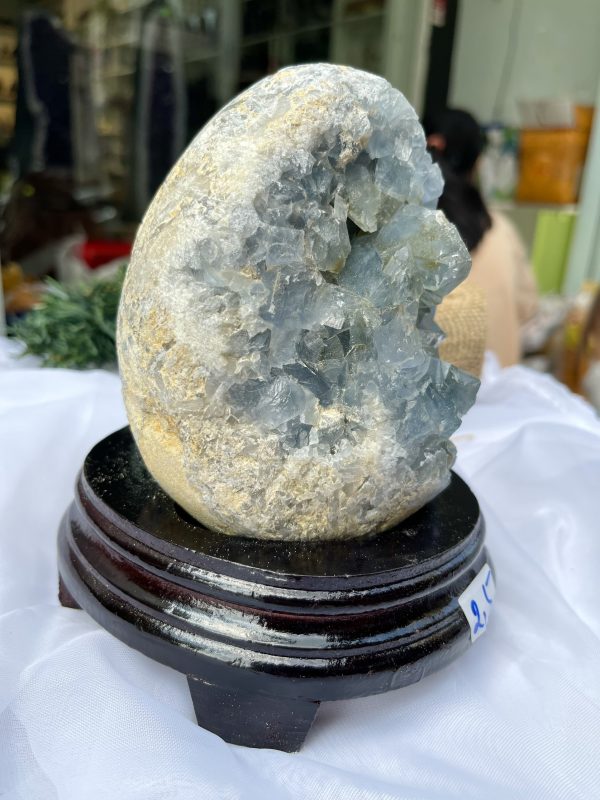 ĐÁ TINH THỂ CELESTINE, KL: 2.5 KG, KT: 17×10 CM (CLT22)