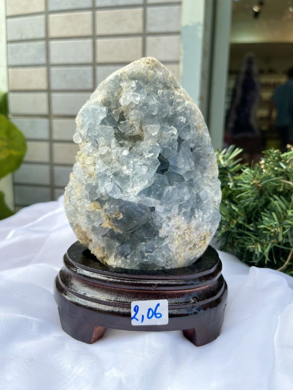 ĐÁ TINH THỂ CELESTINE, KL: 2.06 KG, KT: 17×10.5 CM (CLT25)