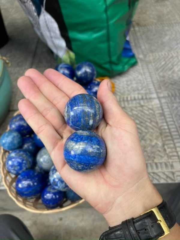 Bi cầu đá Thiên Thanh - Lapis Lazuli Sphere, đk 4-5cm