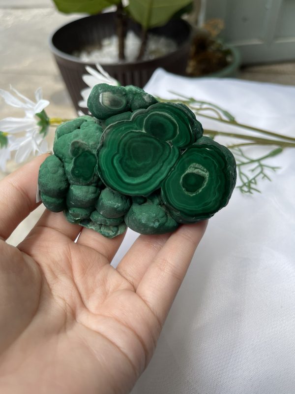 ĐÁ LÔNG CÔNG – ĐÁ KHỔNG TƯỚC – MALACHITE (LC29), KT: 8.5×6.5 CM; KL: 0.3KG