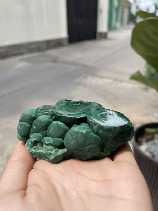 ĐÁ LÔNG CÔNG – ĐÁ KHỔNG TƯỚC – MALACHITE (LC29), KT: 8.5×6.5 CM; KL: 0.3KG