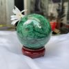 Bi cầu đá Lông Công - Đá Khổng Tước - Malachite Sphere, ĐK: 7.4CM, KL: 0.79 KG (MLC16)