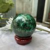 Bi cầu đá Lông Công - Đá Khổng Tước - Malachite Sphere, ĐK: 7 CM, KL: 0.678 KG (MLC17)