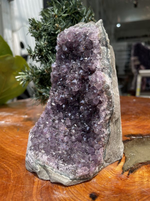 HỐC THẠCH ANH TÍM NHỎ – SMALL AMETHYST GEODE (TV310), KL: 1.340KG, KT: 15×9 CM