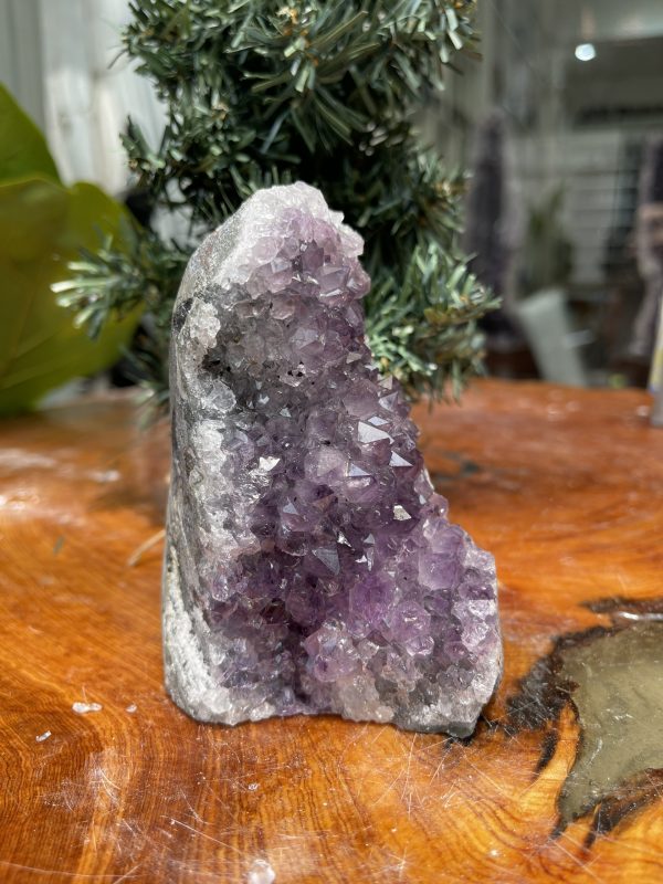 HỐC THẠCH ANH TÍM NHỎ – SMALL AMETHYST GEODE (TV312), KL: 0.592KG, KT: 11×6 CM