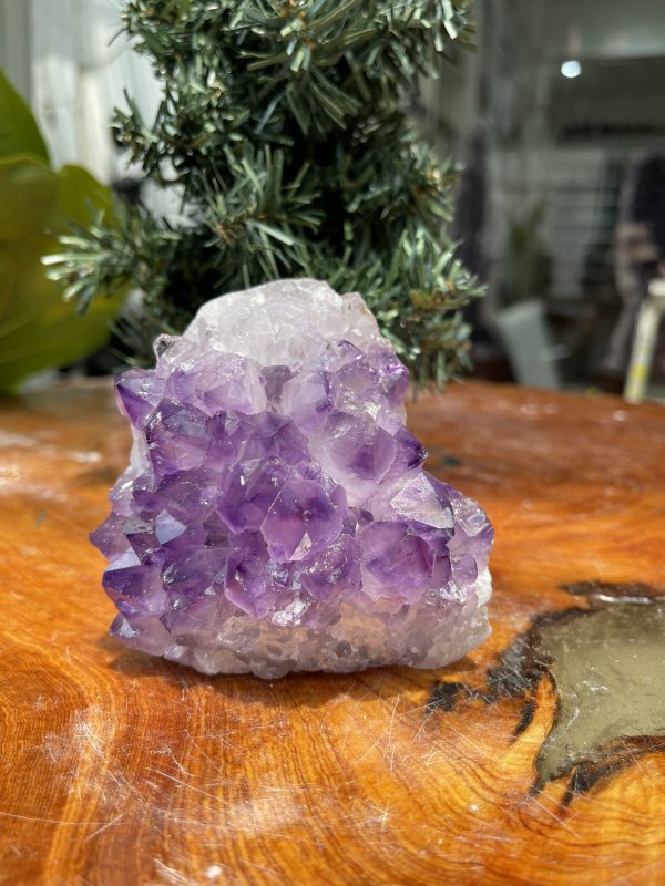 HỐC THẠCH ANH TÍM NHỎ – SMALL AMETHYST GEODE (TV313), KL: 0.498KG, KT: 9×9 CM