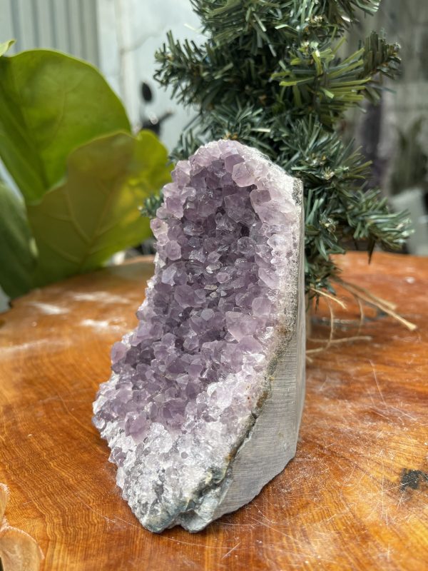 HỐC THẠCH ANH TÍM NHỎ – SMALL AMETHYST GEODE (TV317), KL: 0.988KG, KT: 13×8 CM