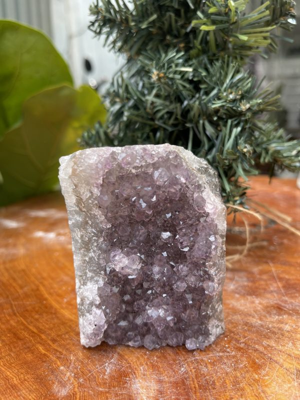 HỐC THẠCH ANH TÍM NHỎ – SMALL AMETHYST GEODE (TV325), KL: 0.456KG, KT: 9×7 CM