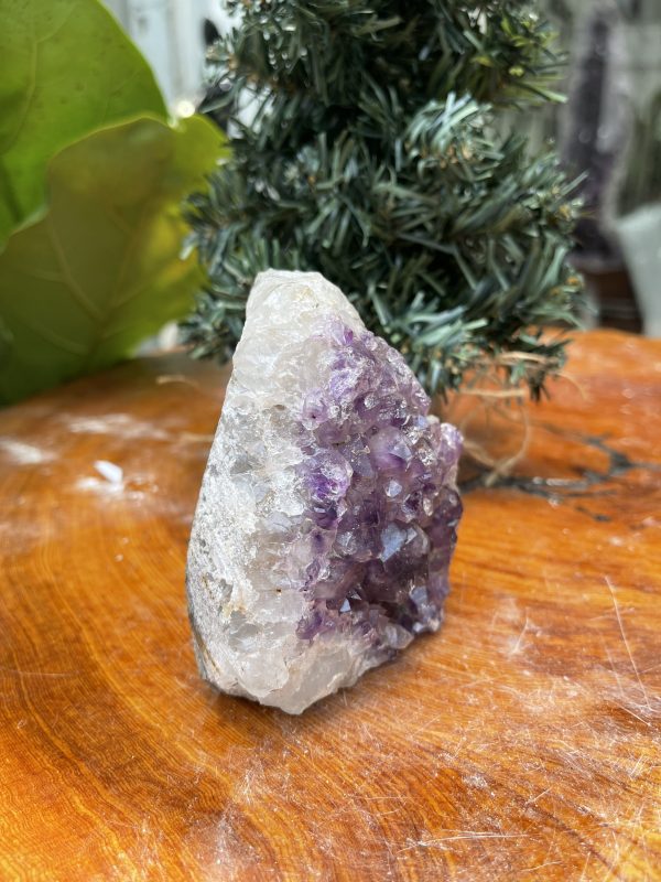 HỐC THẠCH ANH TÍM NHỎ – SMALL AMETHYST GEODE (TV327), KL: 0.490KG, KT: 10×8 CM