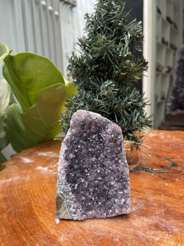 HỐC THẠCH ANH TÍM NHỎ – SMALL AMETHYST GEODE (TV332), KL: 0.616KG, KT: 11×8 CM