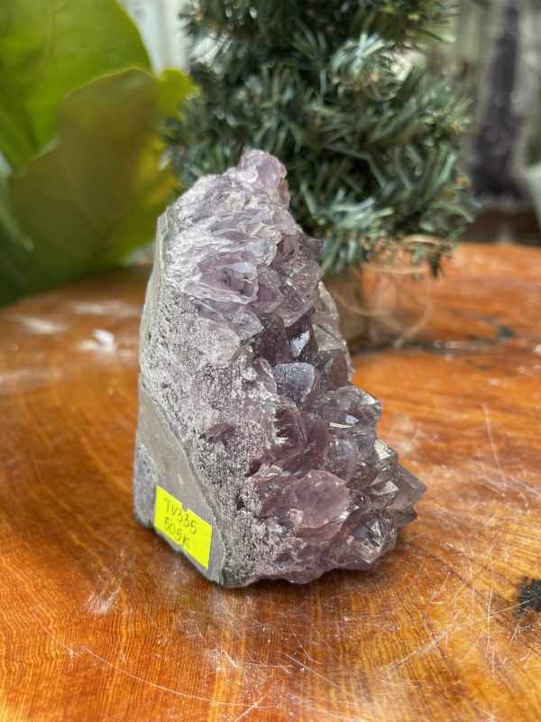 HỐC THẠCH ANH TÍM NHỎ – SMALL AMETHYST GEODE (TV335), KL: 0.502KG, KT: 10×6 CM