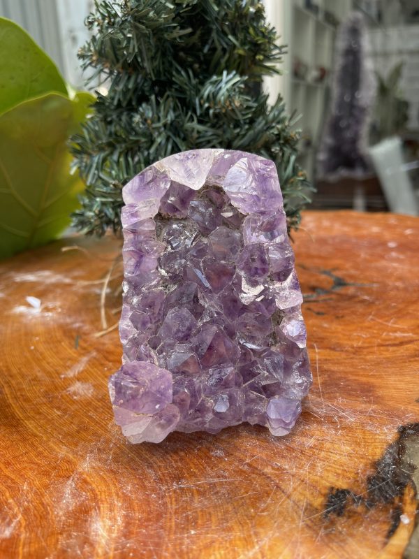 HỐC THẠCH ANH TÍM NHỎ – SMALL AMETHYST GEODE (TV336), KL: 0.866KG, KT: 10×8 CM