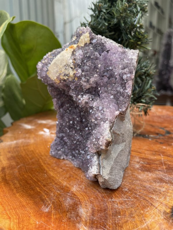 HỐC THẠCH ANH TÍM NHỎ – SMALL AMETHYST GEODE (TV338), KL: 1.028KG, KT: 14×12 CM