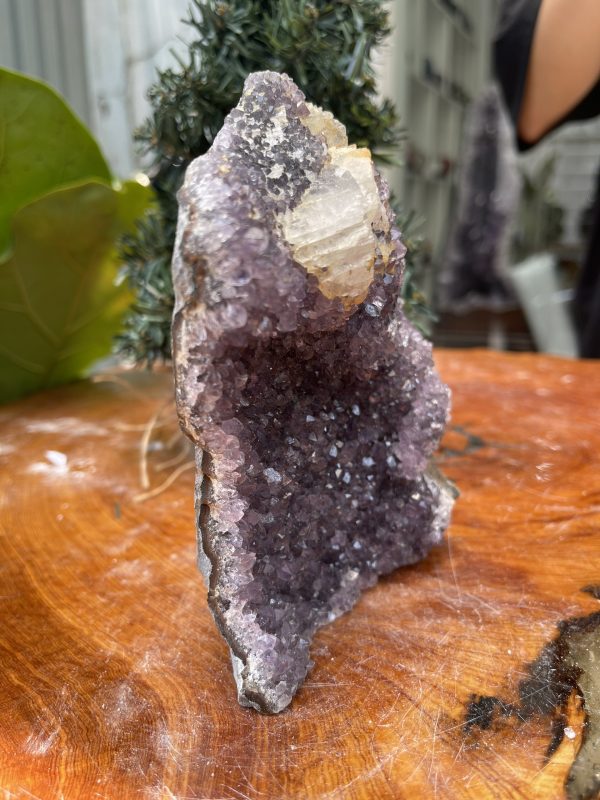 HỐC THẠCH ANH TÍM NHỎ – SMALL AMETHYST GEODE (TV338), KL: 1.028KG, KT: 14×12 CM