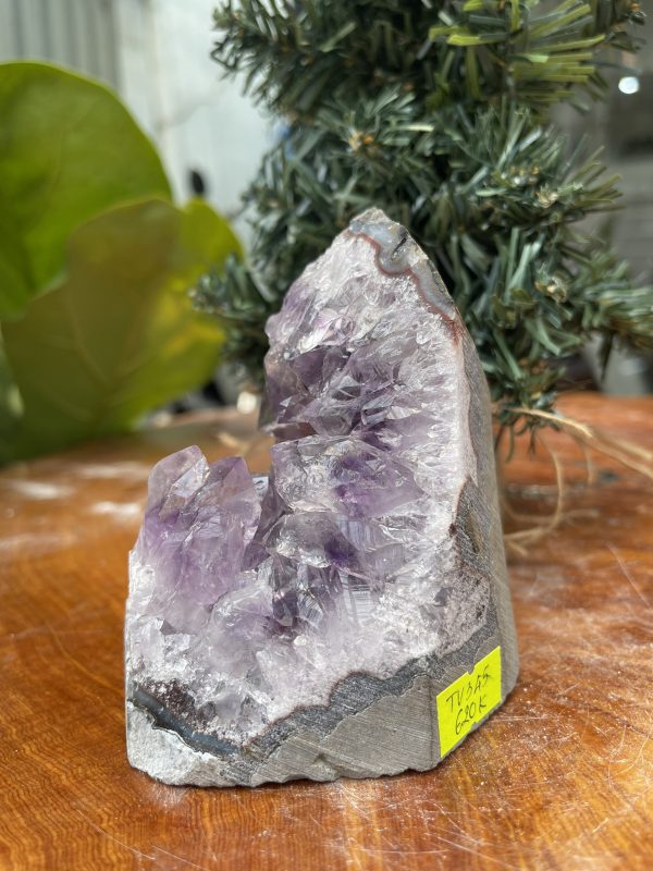 HỐC THẠCH ANH TÍM NHỎ – SMALL AMETHYST GEODE (TV345), KL: 0.616KG, KT: 11×8 CM