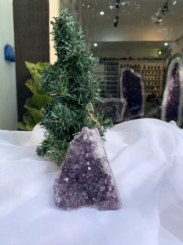 HỐC THẠCH ANH TÍM NHỎ – SMALL AMETHYST GEODE (TV355), KL: 0.492KG, KT: 10×8 CM