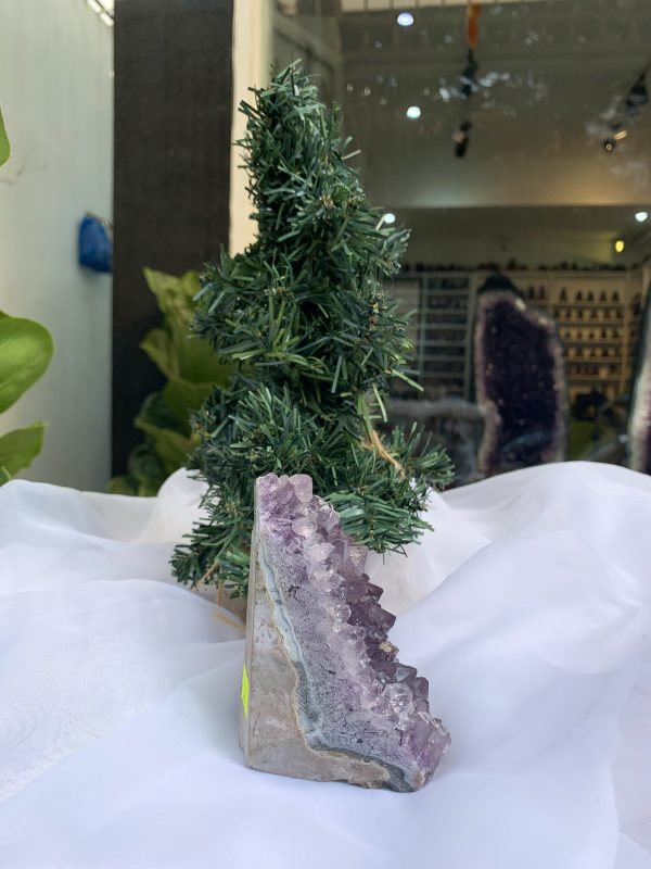 HỐC THẠCH ANH TÍM NHỎ – SMALL AMETHYST GEODE (TV355), KL: 0.492KG, KT: 10×8 CM