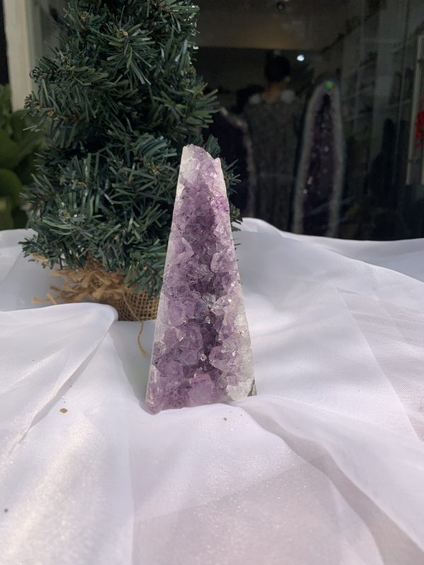 HỐC THẠCH ANH TÍM NHỎ – SMALL AMETHYST GEODE (TV357), KL: 0.464KG, KT: 13×5 CM