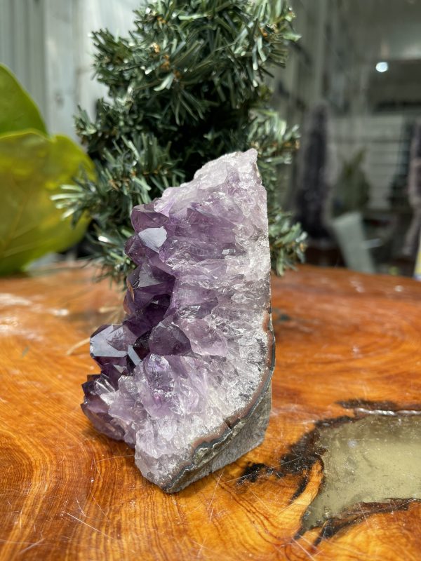 HỐC THẠCH ANH TÍM NHỎ – SMALL AMETHYST GEODE (TV235), KL: 0.498KG, KT: 10.5×6CM