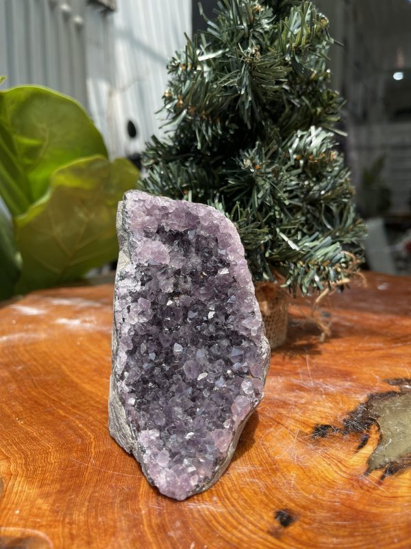 HỐC THẠCH ANH TÍM NHỎ – SMALL AMETHYST GEODE (TV276), KL: 0.54KG, KT: 11×7 CM