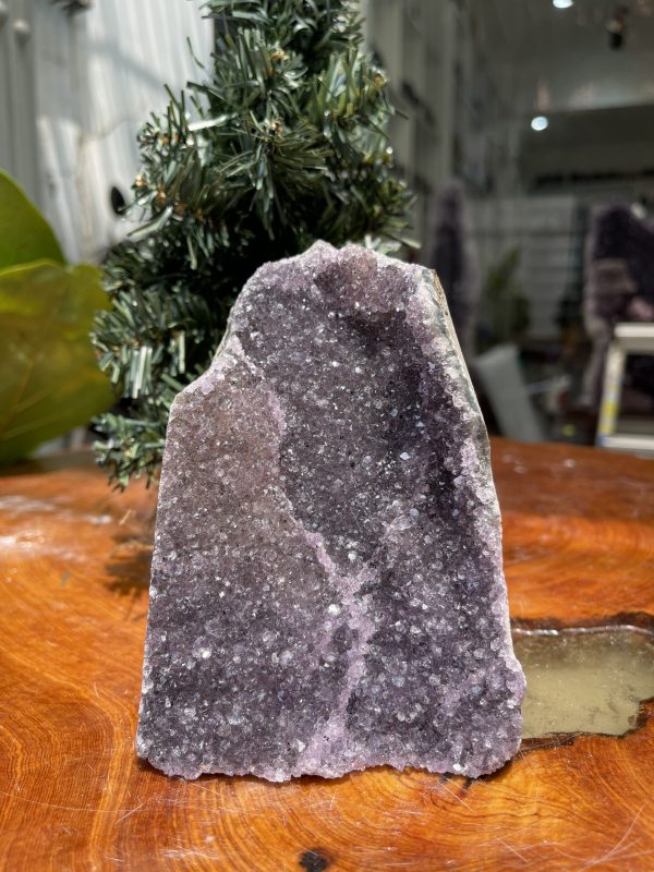 HỐC THẠCH ANH TÍM NHỎ – SMALL AMETHYST GEODE (TV287), KL: 1.002 KG, KT: 13×10 CM