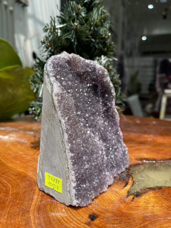 HỐC THẠCH ANH TÍM NHỎ – SMALL AMETHYST GEODE (TV287), KL: 1.002 KG, KT: 13×10 CM