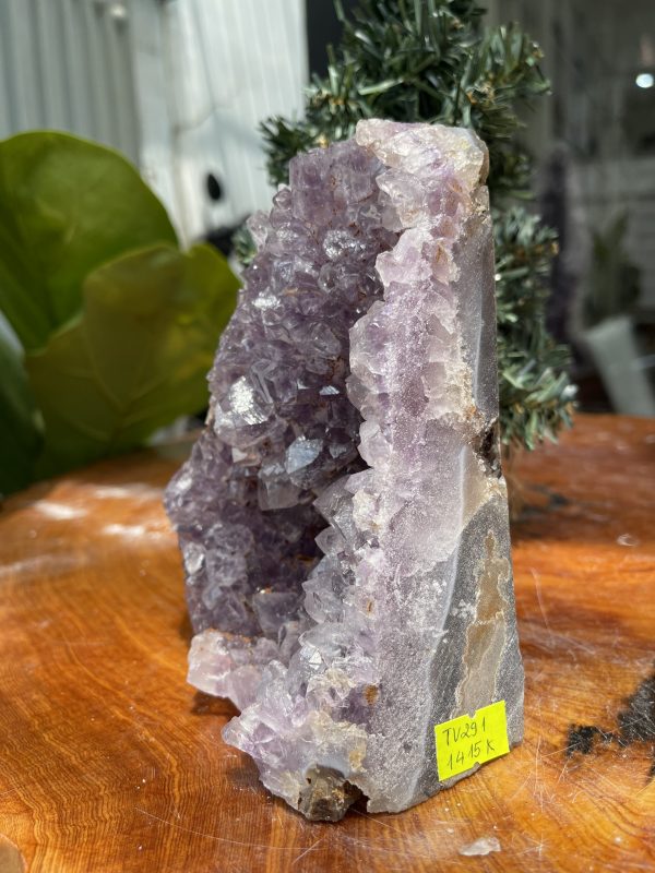 HỐC THẠCH ANH TÍM NHỎ – SMALL AMETHYST GEODE (TV291), KL: 1.414 KG, KT: 15×11 CM