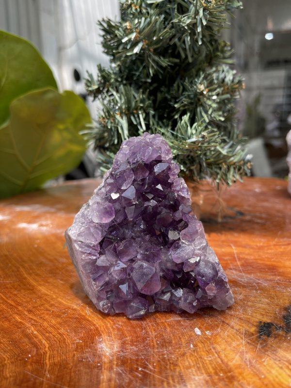 HỐC THẠCH ANH TÍM NHỎ – SMALL AMETHYST GEODE (TV295), KL: 0.476 KG, KT: 9×8 CM