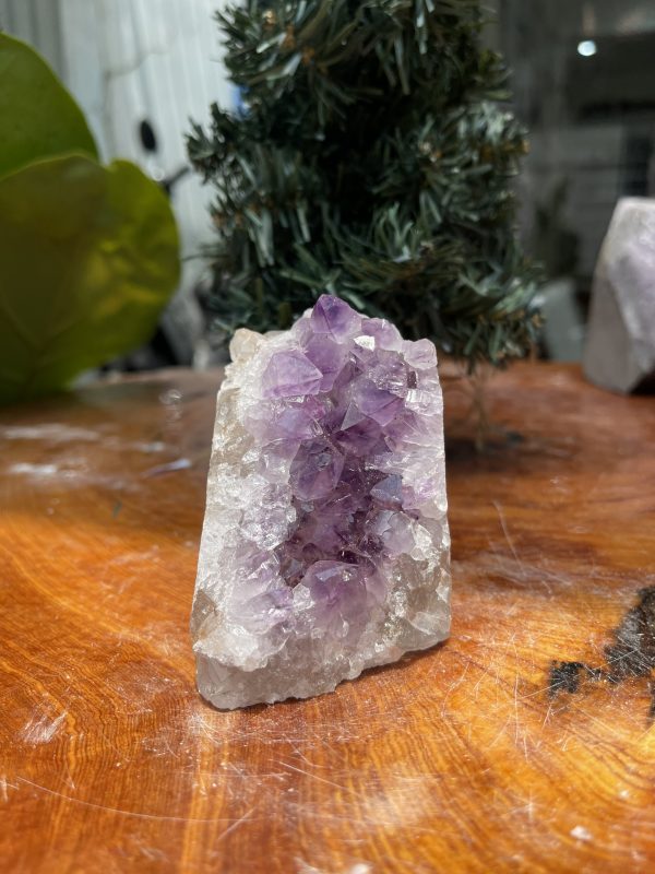 HỐC THẠCH ANH TÍM NHỎ – SMALL AMETHYST GEODE (TV282), KL: 0.35 KG, KT: 8×6 CM