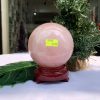 Bi cầu Thạch Anh Hồng – Rose Quartz Sphere (BH82), ĐK: 9,7CM, KL: 1,288KG