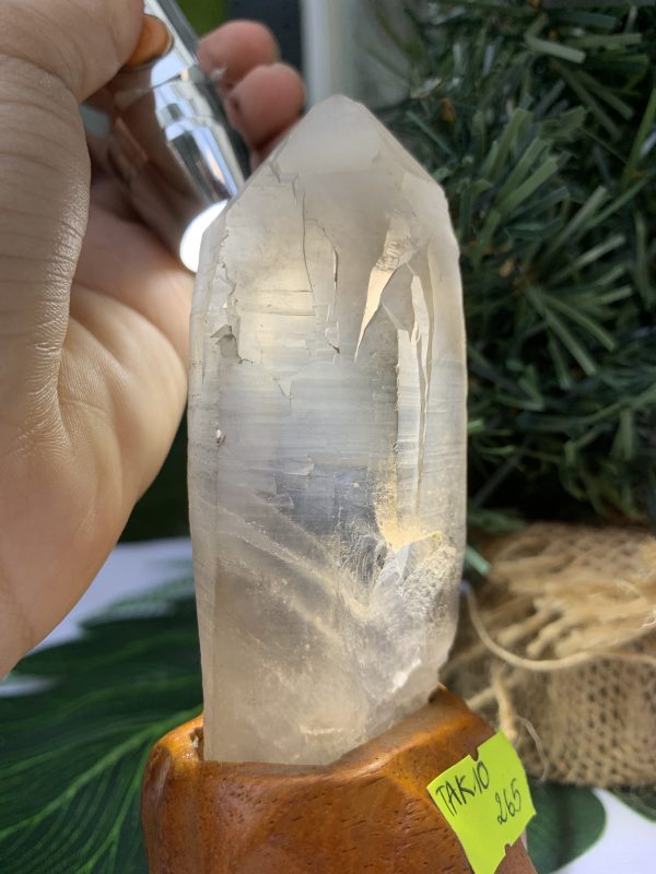 TRỤ THẠCH ANH KHÓI THÔ- RAW SMOKY QUARTZ POINT (TAK10), KL:0.142KG, KT: 13x4CM