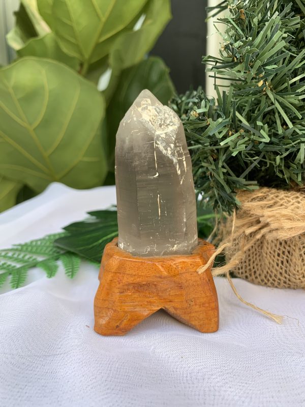 TRỤ THẠCH ANH KHÓI THÔ- RAW SMOKY QUARTZ POINT (TAK13), KL:0.116KG, KT: 10.5x4.2CM