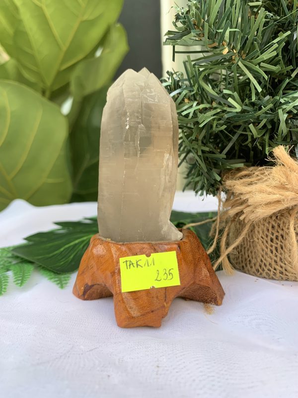 TRỤ THẠCH ANH KHÓI THÔ- RAW SMOKY QUARTZ POINT (TAK11), KL:0.124KG, KT: 10.5x3.7CM