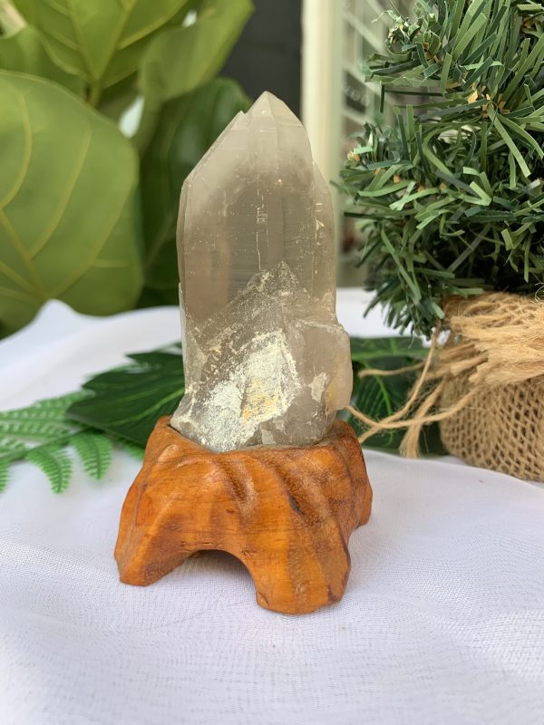 TRỤ THẠCH ANH KHÓI THÔ- RAW SMOKY QUARTZ POINT (TAK11), KL:0.124KG, KT: 10.5x3.7CM