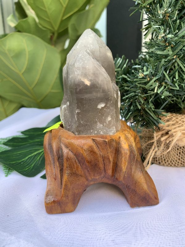 TRỤ THẠCH ANH KHÓI THÔ- RAW SMOKY QUARTZ POINT (TAK19), KL:0.324KG, KT: 13.8x6.2CM